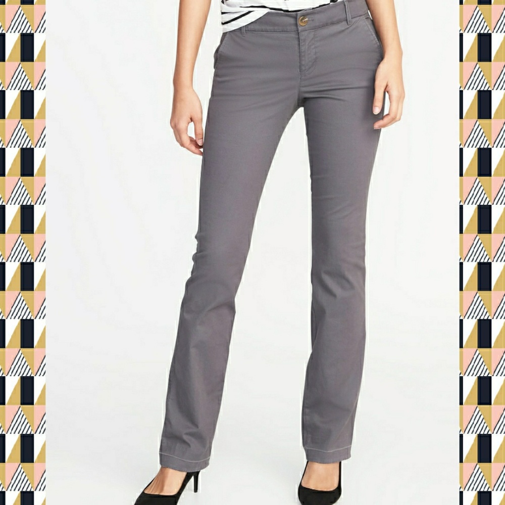 Old Navy 14L Boot-Cut Grey Khakis